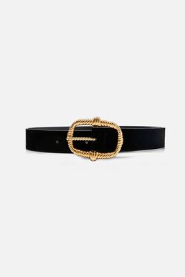 Belt With Textured Buckle from Zara