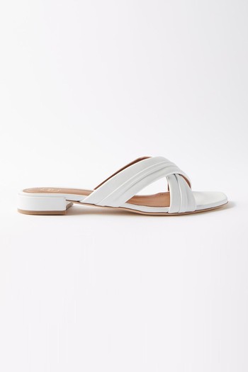 Gavi Crossover Leather Slides from Malone Souliers