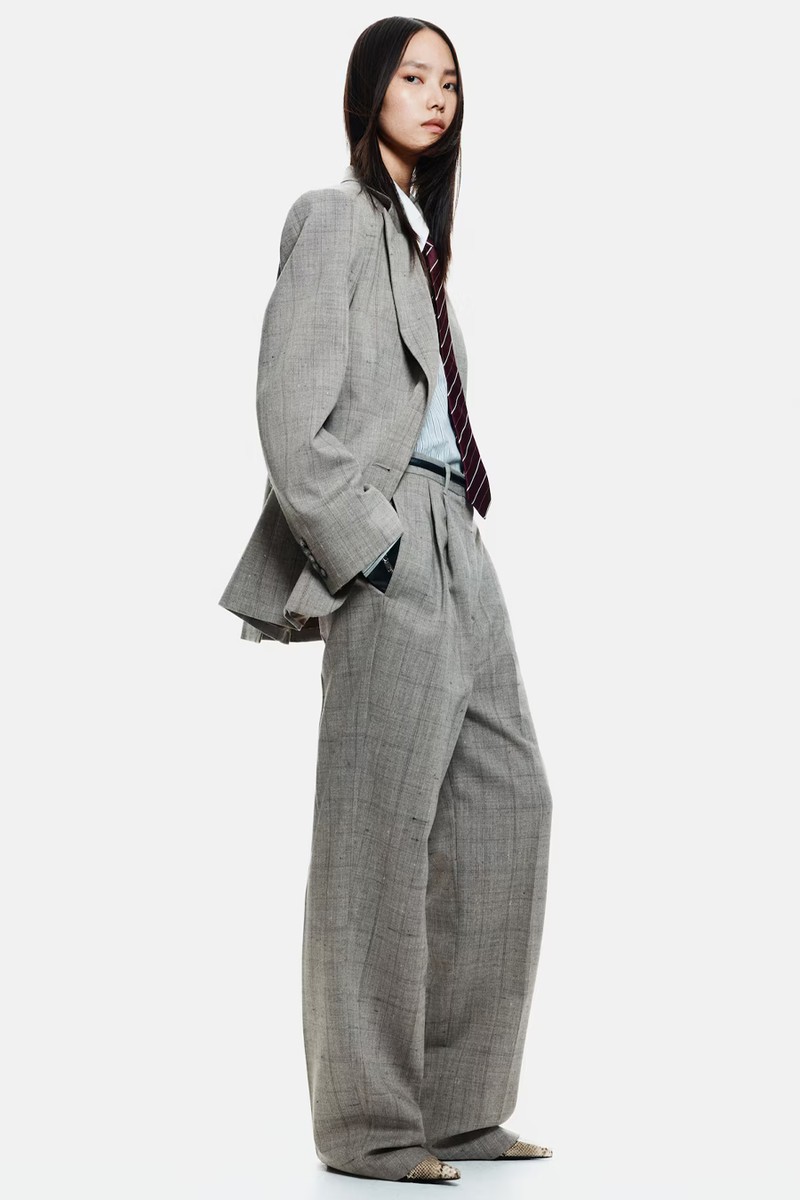 Tailored Wool Blend Trousers