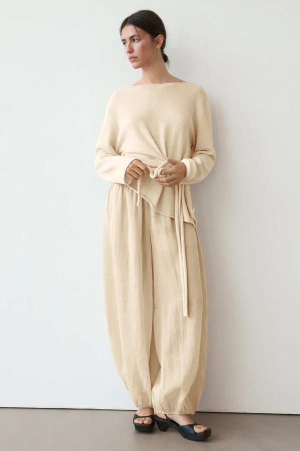 Flowing Ramie Sarouel Trousers from Massimo Dutti