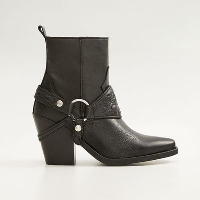 Leather Cowboy Ankle Boots from Mango