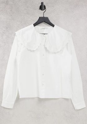 Shirt With Oversized Collar in White from JDY
