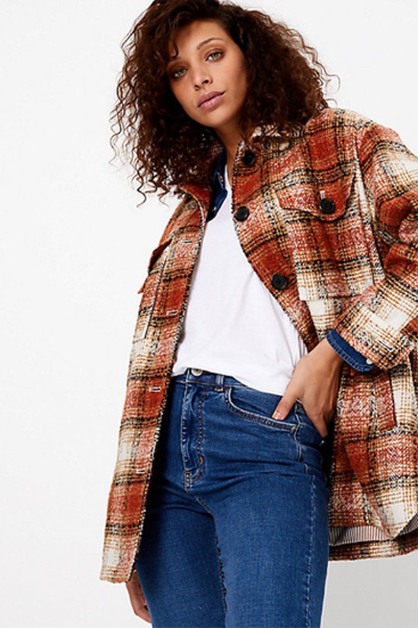Checked Overcoat from Marks & Spencer