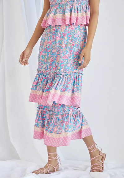 Meadow Tiered Midi Skirt