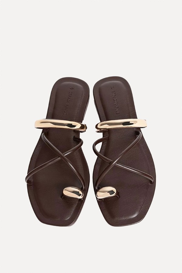 Flat Sandals With Metal Detail from Stradivarius
