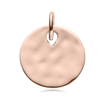 Ziggy Round Pendant Charm in Rose Gold