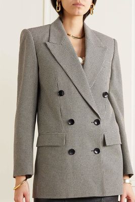 Nevim Checked Double-Breasted Crepe Blazer from Isabel Marant