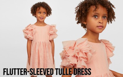 Flutter-Sleeved Tulle Dress, £29.99 | H&M