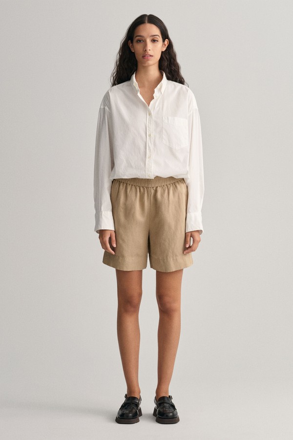 Linen Viscose Pull-On Shorts