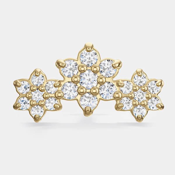 Cristina 18K Three Florwers Flat Back Earring from Assolari