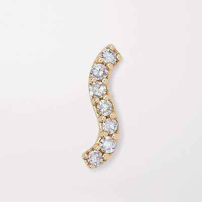 Wave Gold Diamond Earring from Maria Black