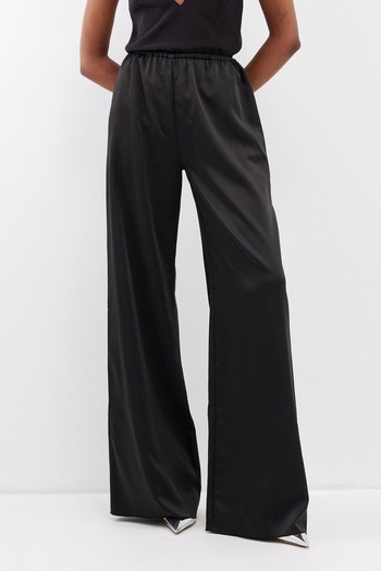 Mandrake Satin Wide-Leg Trousers from 16Arlington