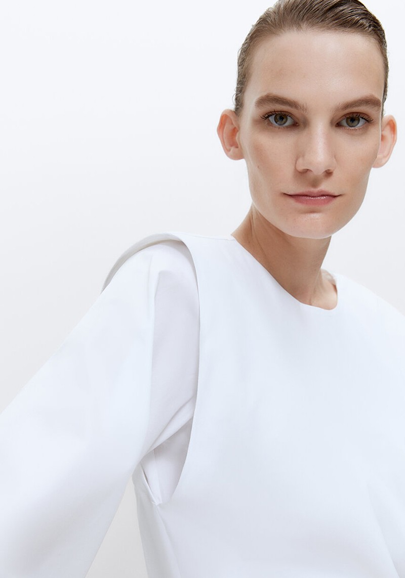 Poplin Shirt With Shoulder Pads from Uterque