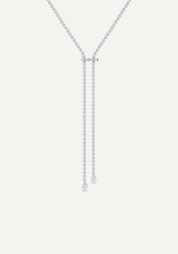 Bezel Set Necklace & Clip In White Gold