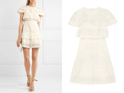Ruffled Broderie Anglaise Mini Dress from Self- Portrait