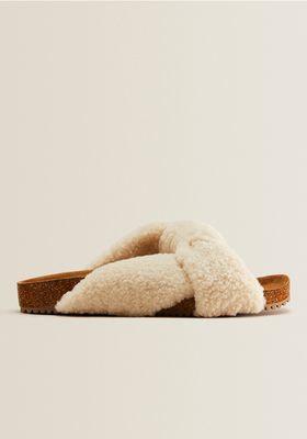 Knotted Shearling Sandals from Zara