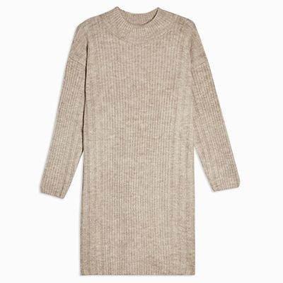 Plaited Crew Neck Knitted Dress from Topshop