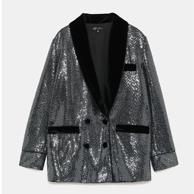 Shiny Shawl Collar Blazer from Zara