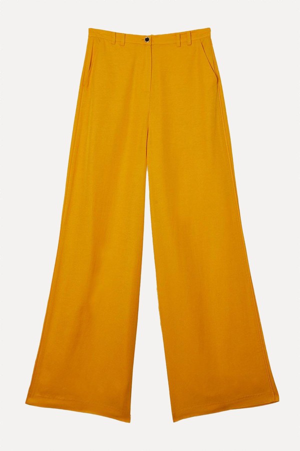 Premium Viscose Linen Woven Straight Leg Trousers from Karen Millen
