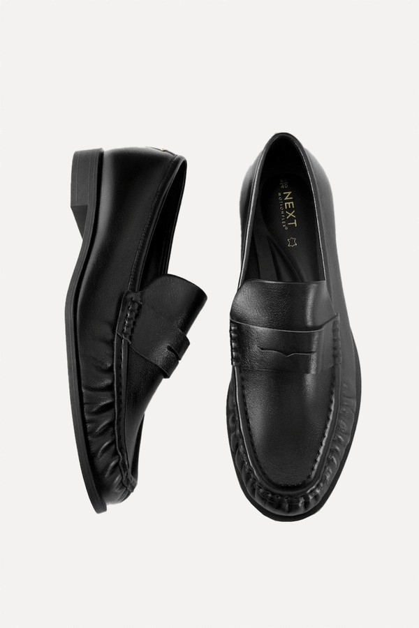 Forever Comfort® Premium Leather With Motionflex Ruched Loafers from Next