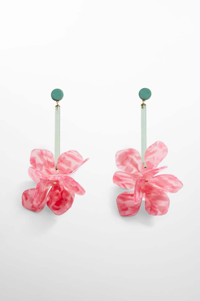 Flower Pendant Earrings from Mango