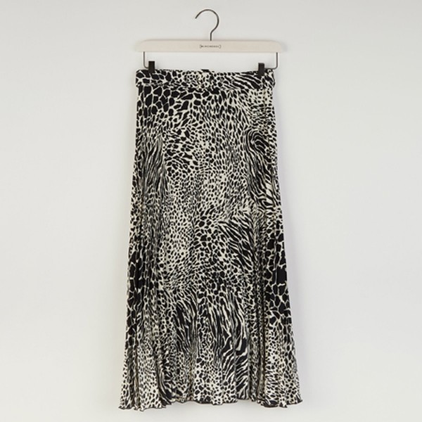 Mixed Animal Pleated Skirt