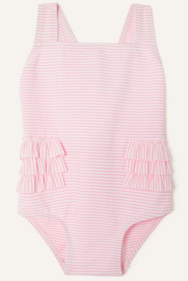 Baby Seersucker Ruffle Swimsuit from Monsoon 