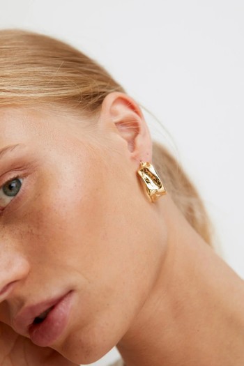 Tabitha Metal Textured Chunky Hoop Earrings from Oliver Bonas