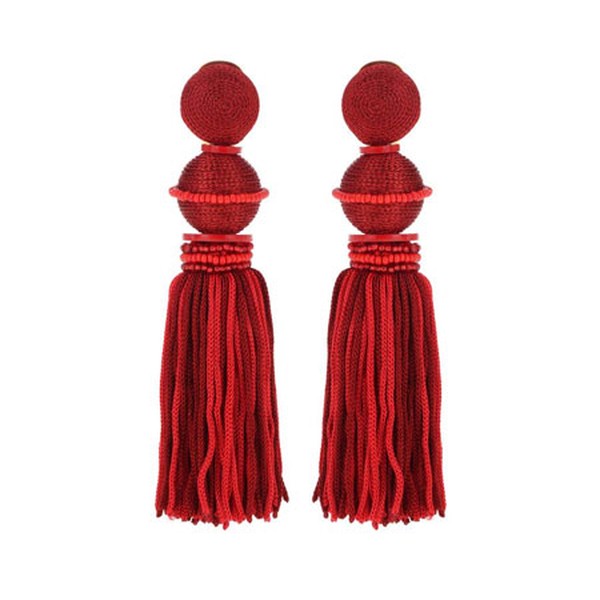 Tassel Clip on Earrings from Oscar de la Renta