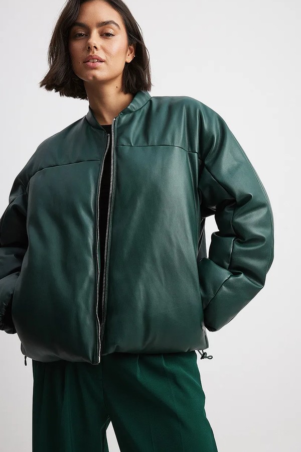 Oversized PU Puffer Bomber Jacket from NA-KD
