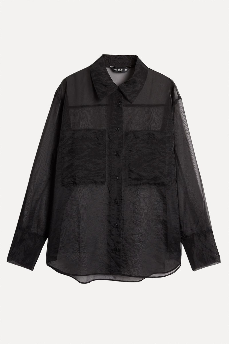 Organza Button Up Long Sleeved Shirt