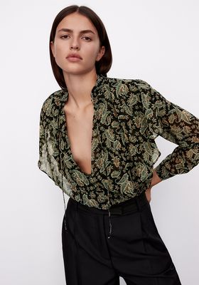 Ruffled Print Bodysuit from Zara