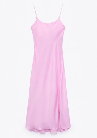 Pink Satin Dress from Zara