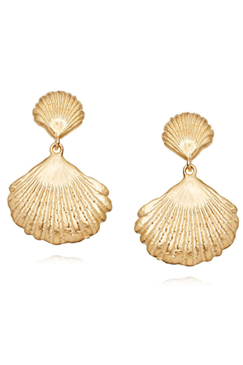 Isla Double Shell Earrings 18Ct Gold Plate from Daisy