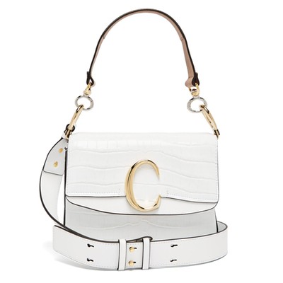 Crocodile Effect Leather Shoulder Bag from Chloé