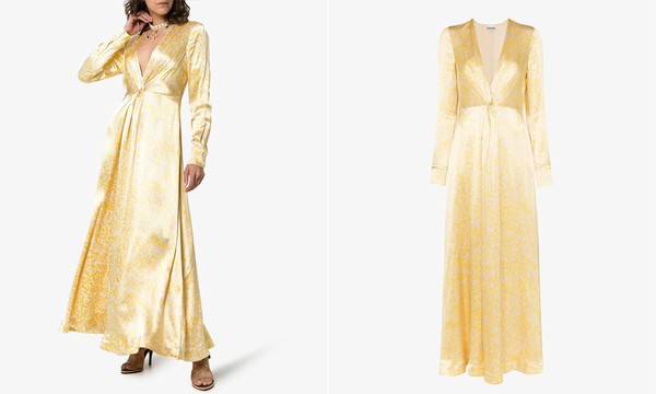 Cameron Floral-Print Satin Dress from Ganni