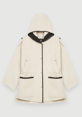 Contrasting Double-Faced Hooded Coat