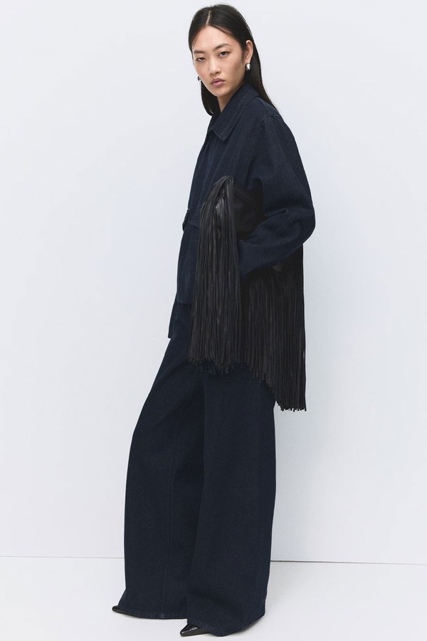 High-Rise Wide Leg Rinse-Wash Jeans