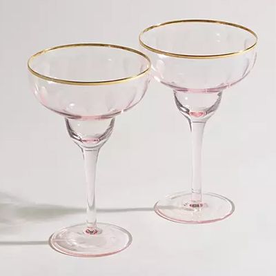 Mila Pink Margarita Glass Set Of Two from Oliver Bonas