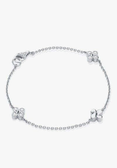 Be Boodles White Gold Triple Charm Bracelet