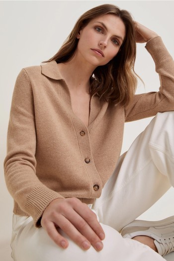 Collared Cardigan With Cashmere