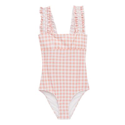 Ruffled-strap Gingham Swimsuit from Ephemera