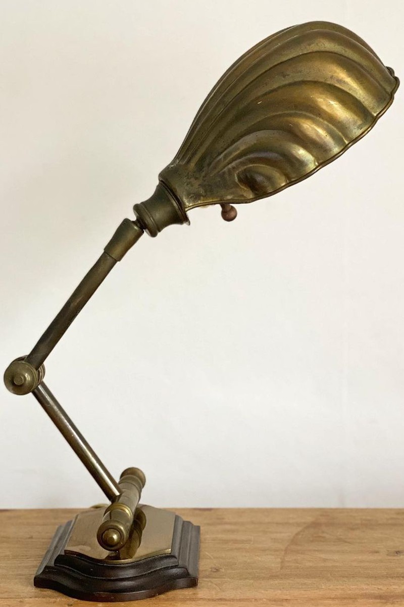 Shell Adjustable Brass Lamp from Kept London