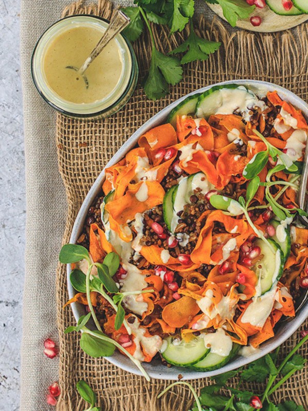 Cumin Roasted Carrot Ribbon Salad