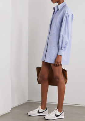 Zena Striped Cotton-Poplin Mini Shirt Dress from Loulou Studio