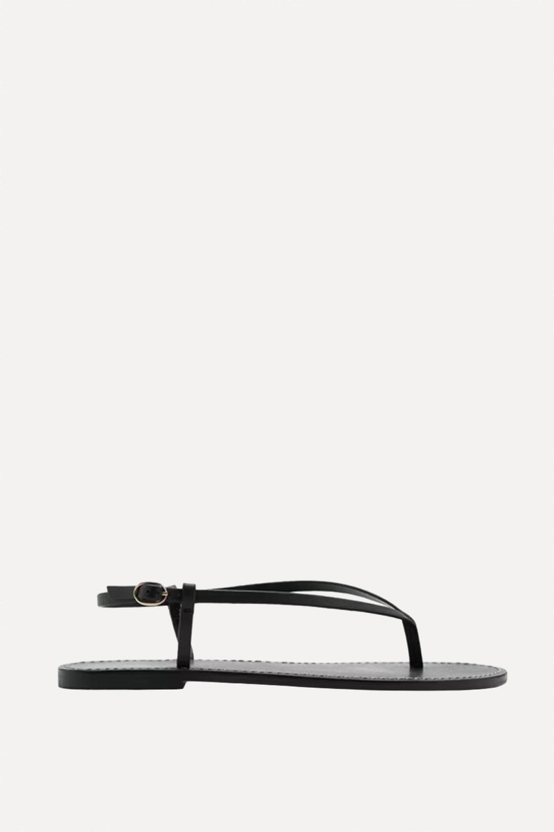 Leather Sandals With A Wide Strap from Mango