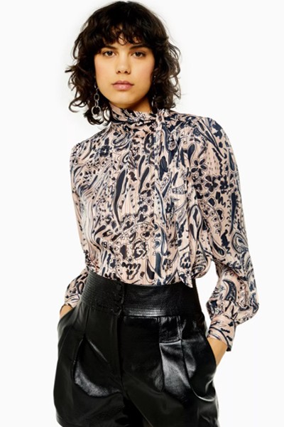 IDOL Paisley Pussybow Blouse from Topshop