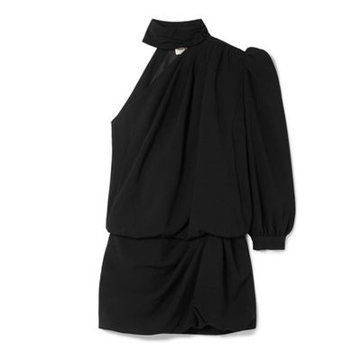 One-Shoulder Crepe Mini Dress from Saint Laurent