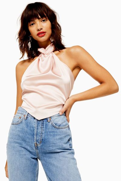 Nude Halter Neck Top from Topshop