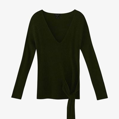 Ribbed Wool Sweater With Knot from Massimo Dutti